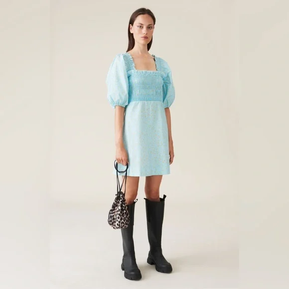 Ganni | Dresses | Ganni Corydalis Poplin Mini Dress | Poshmark